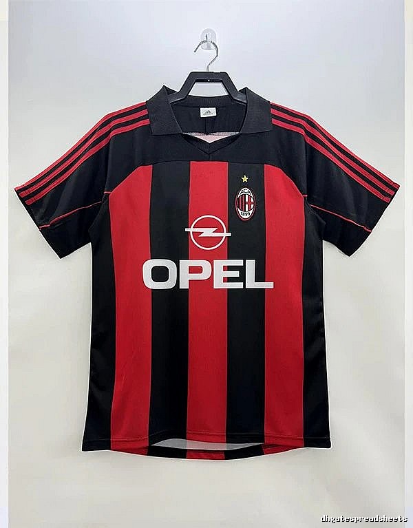 AC Milan Lightweight Retro soccer jersey Red Black Striped for Trend Styling