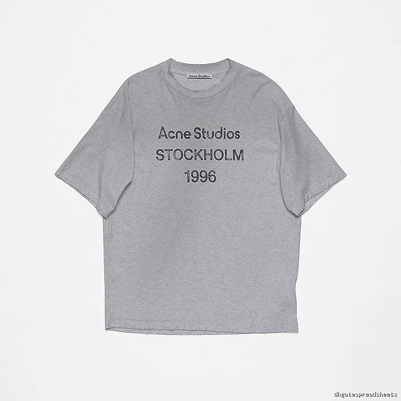 Acne Studios 2090-80 Gray Style Ac908026 Stockholm Logo T-Shirt Streetwear Look