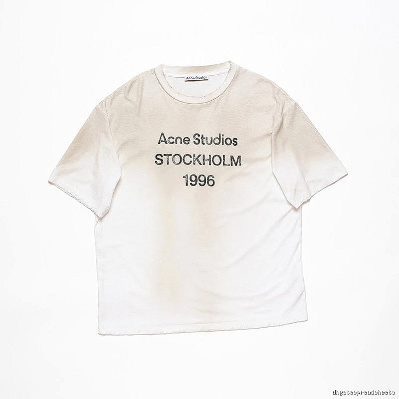 Acne Studios 2090-80 White Style Ac908026 Stockholm Logo T-Shirt Travel Styling
