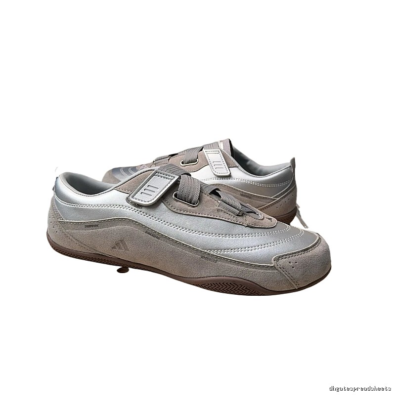 Adidas retro-style silver-gray sports shoes
