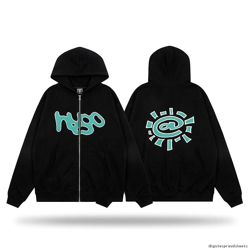 ADWYSD Sun Pattern Black Hoodie