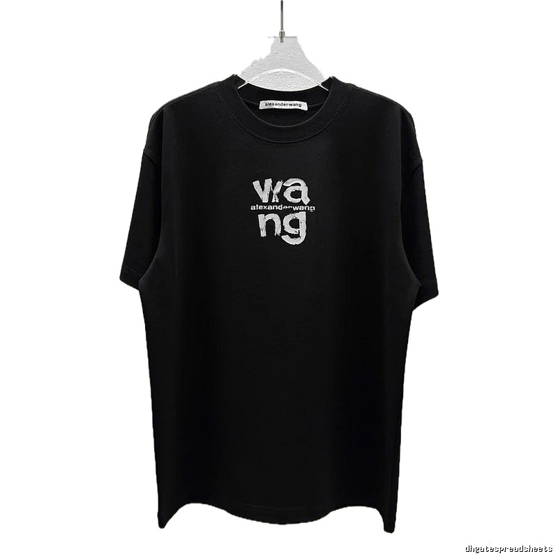 Alexander Wang Letter Print Cool Black T-Shirt