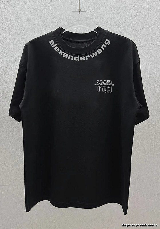 Alexander Wang Letter Print Street Style Black T-Shirt