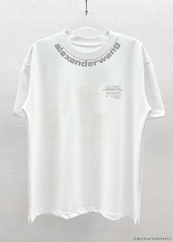 Alexander Wang Printed Street Style White T-Shirt
