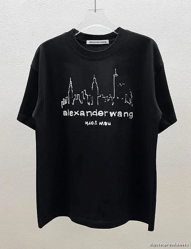 Alexander Wang Trendy & Cool Skyline Print Black T-Shirt