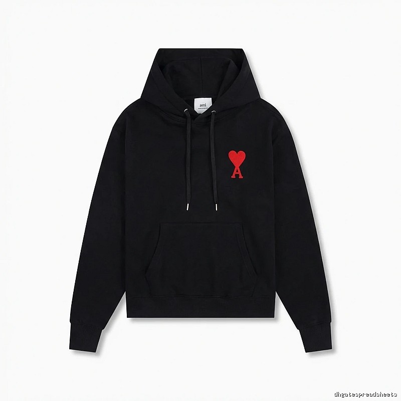 AMI Embroidered Heart Black Sweatshirt