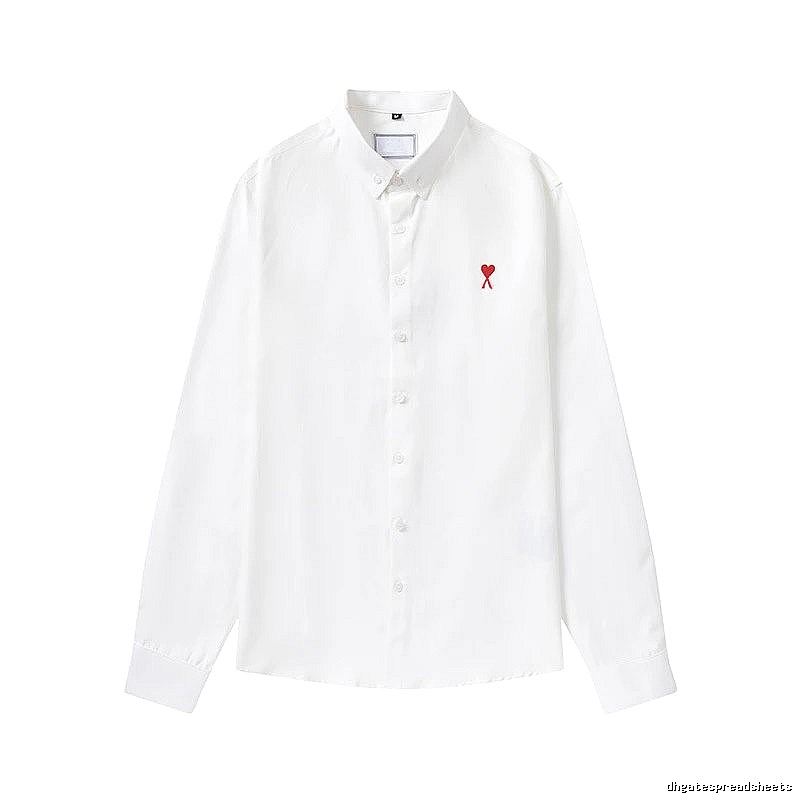 AMI Embroidered White Shirt with Love Design