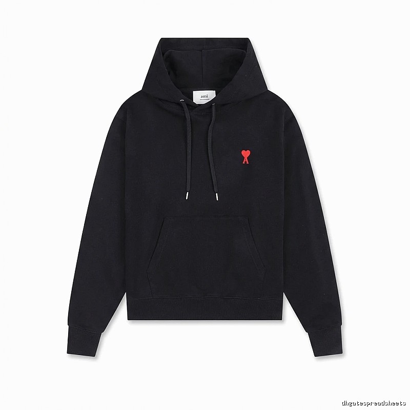 AMI Love Embroidery Trendy Brand Black Sweatshirt