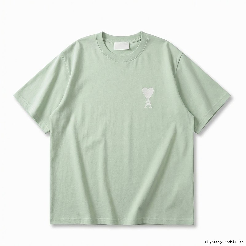 AMI Love Series Simple Style Light Green T-shirt