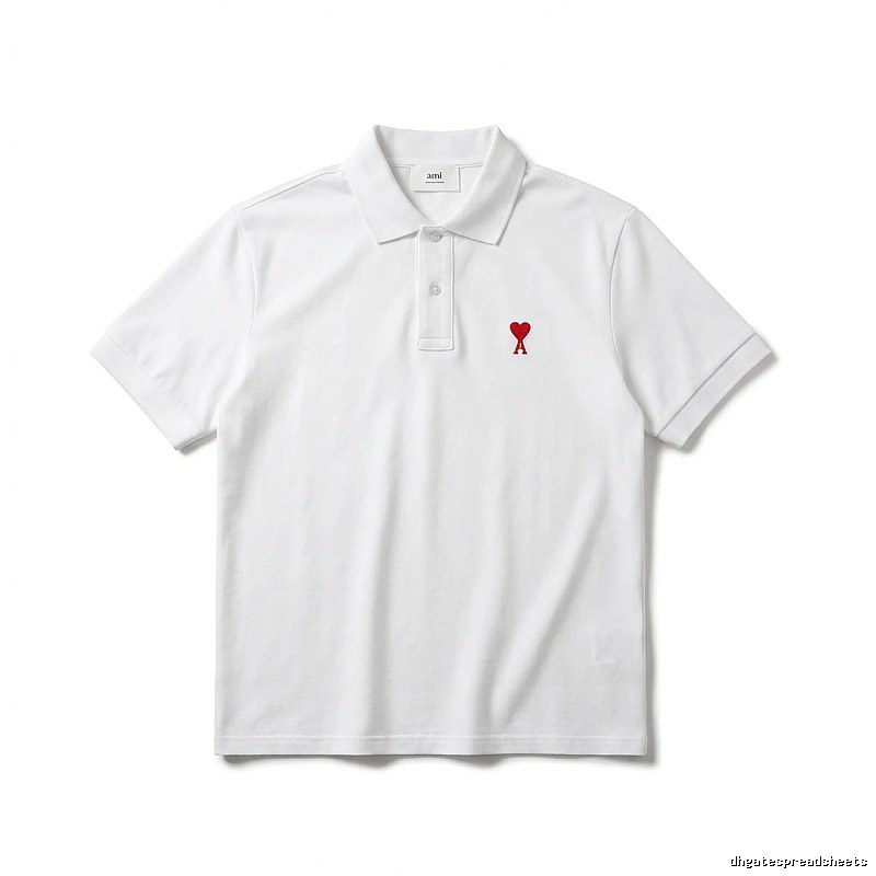 AMI Love Simple White Polo Shirt