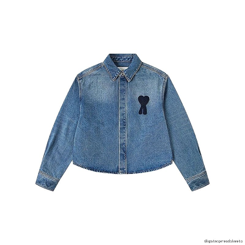 AMI Love Style Denim Blue Shirt