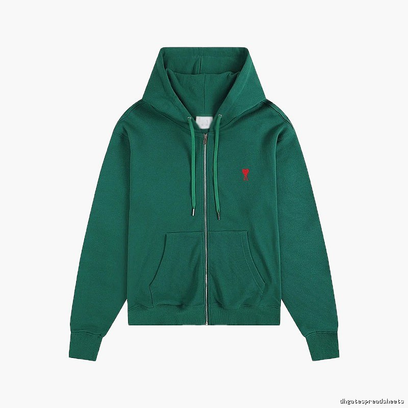 AMI Minimalist Style Dark Green Hoodie