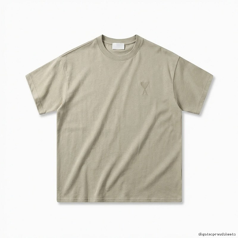 AMI minimalist style khaki T-shirt