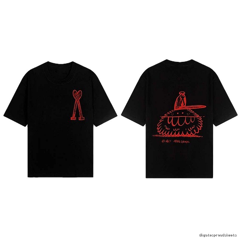 AMI red printed short-sleeve T-shirt
