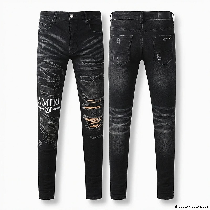 AMI Ripped Trendy Brand Black Jeans