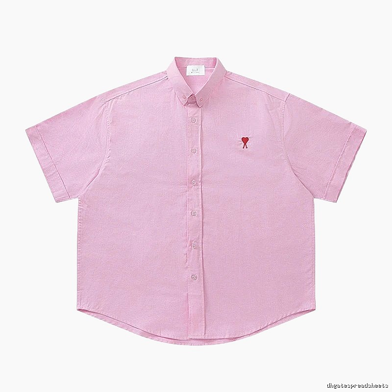AMI series minimalist style pink shirt