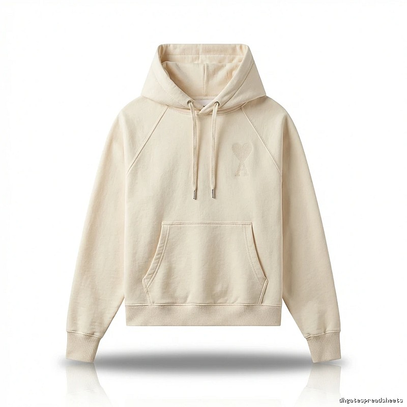 AMI simple and casual style off-white hoodie
