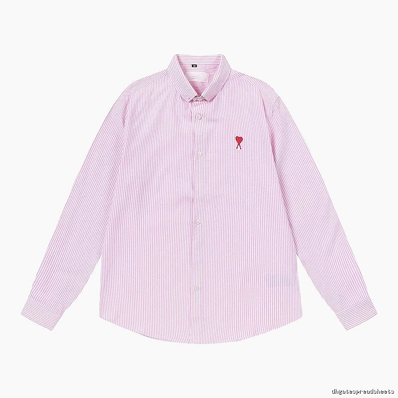 AMI Stripe Minimalist Style Pink Shirt