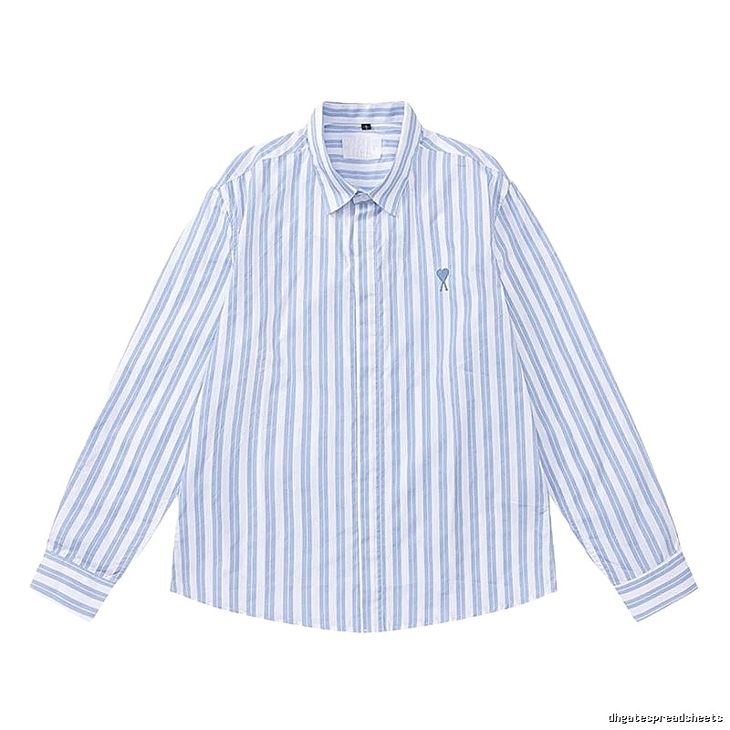 AMI Stripe Simple Blue Shirt