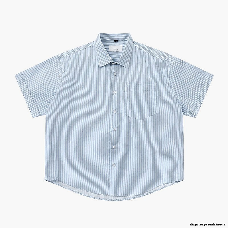 AMI striped minimalist style blue shirt