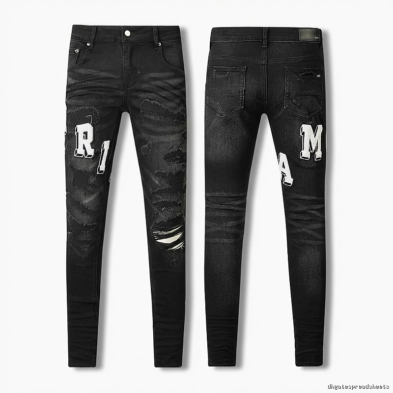 AMI Trendy Black Jeans with Holes