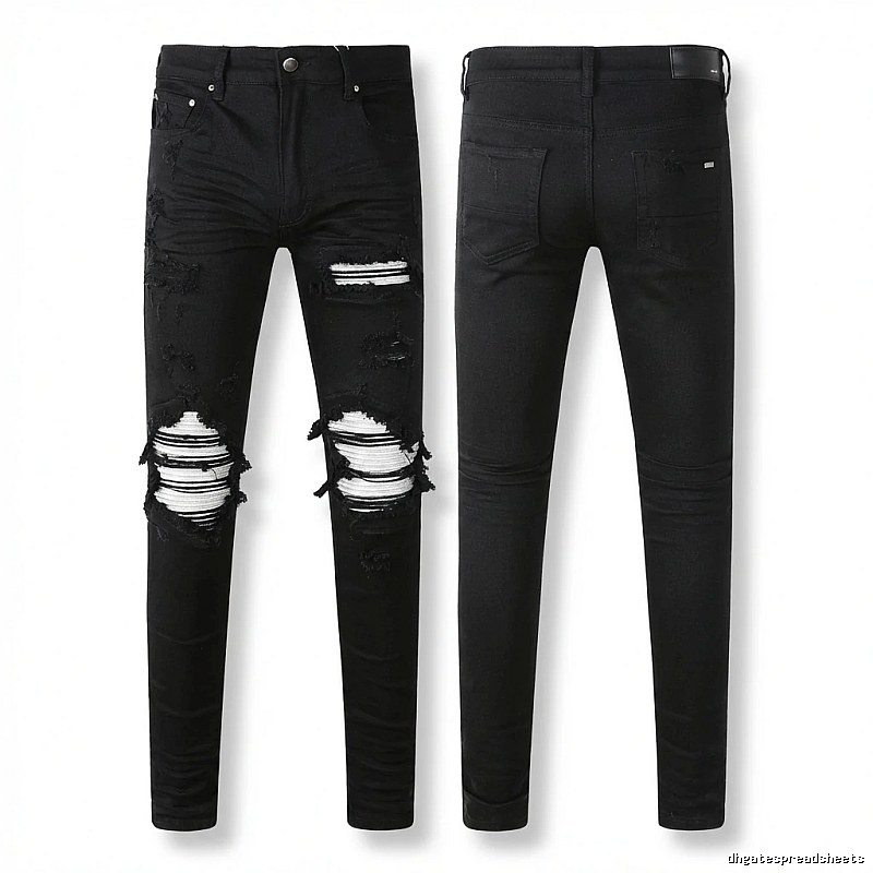 AMI trendy brand black jeans with holes