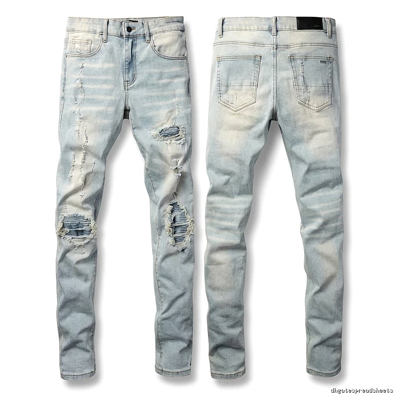 AMI Trendy Light Blue Jeans with Holes