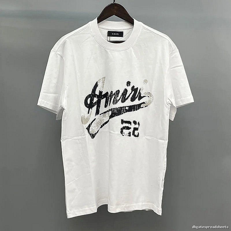Amiri Black Lettering With Slash Detail White Records Graphic T-Shirt Resort Wear