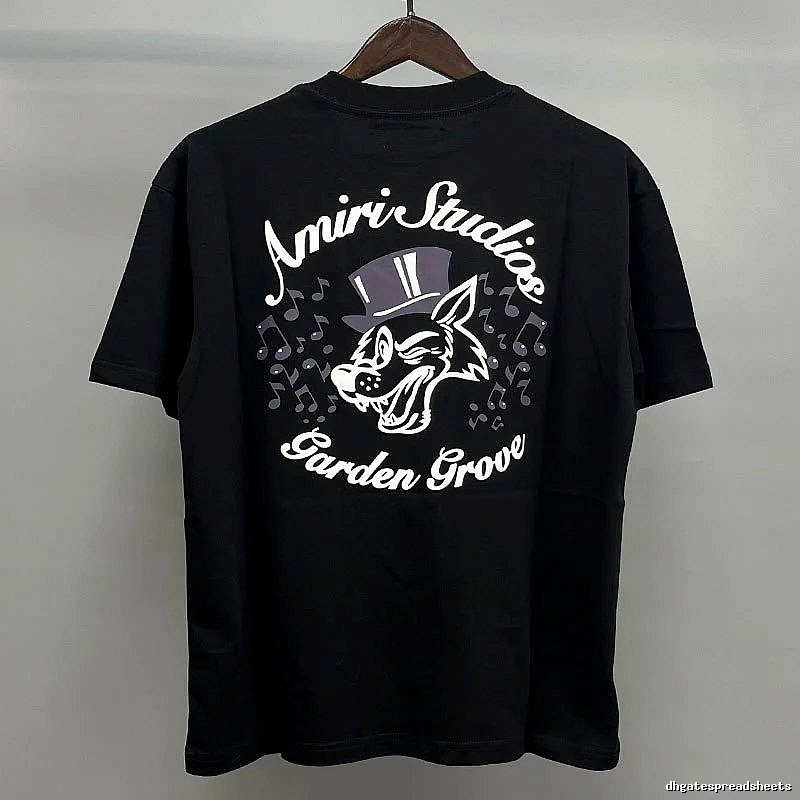 Amiri Black White Records Graphic T-Shirt Sport Casual