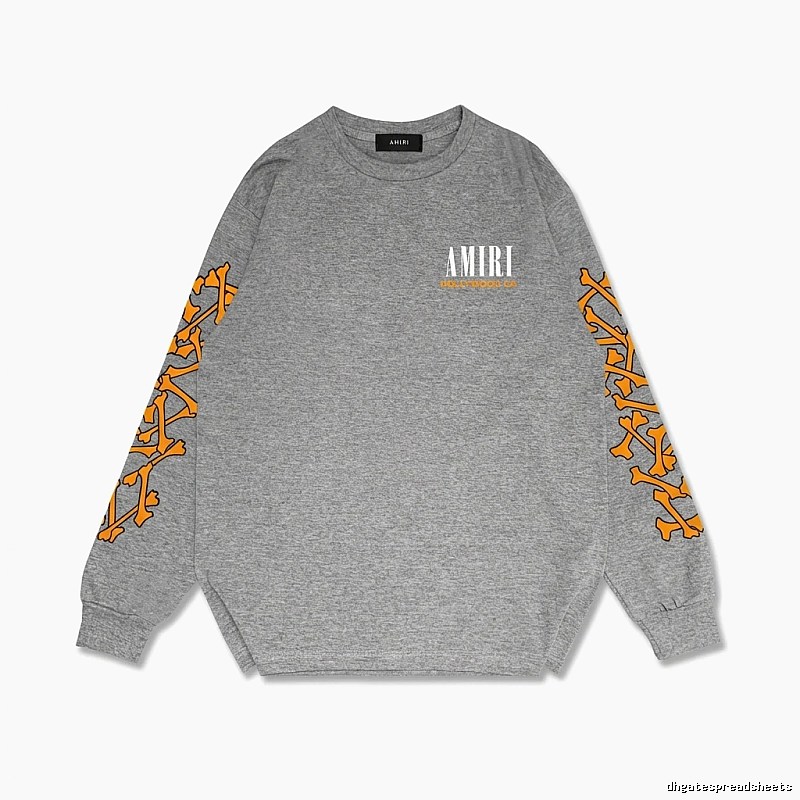 AMIRI Grey and Orange Trendy and Cool Sweatshirt