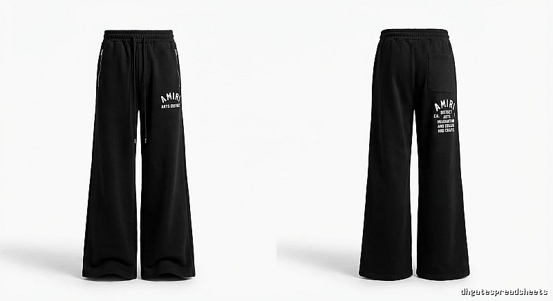 AMIRI Letter Print Casual Black Pants