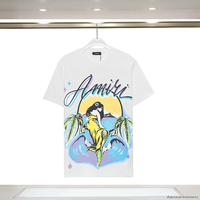 Amiri Logo Detail Graphic T-shirt White Blue Amiri with Functional Detail