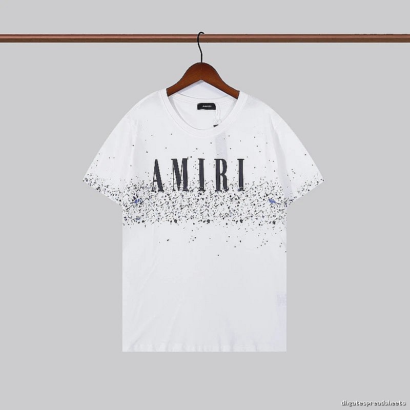 Amiri Logo Detail Graphic T-shirt White Blue Amiri with Relaxed Feel
