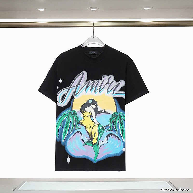 Amiri Monogram Graphic T-shirt White Blue Amiri for Casual Outfits