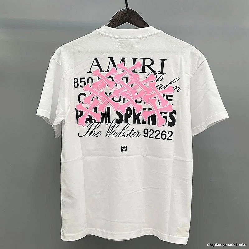 Amiri Pink White Records Graphic T-Shirt Fan Wear