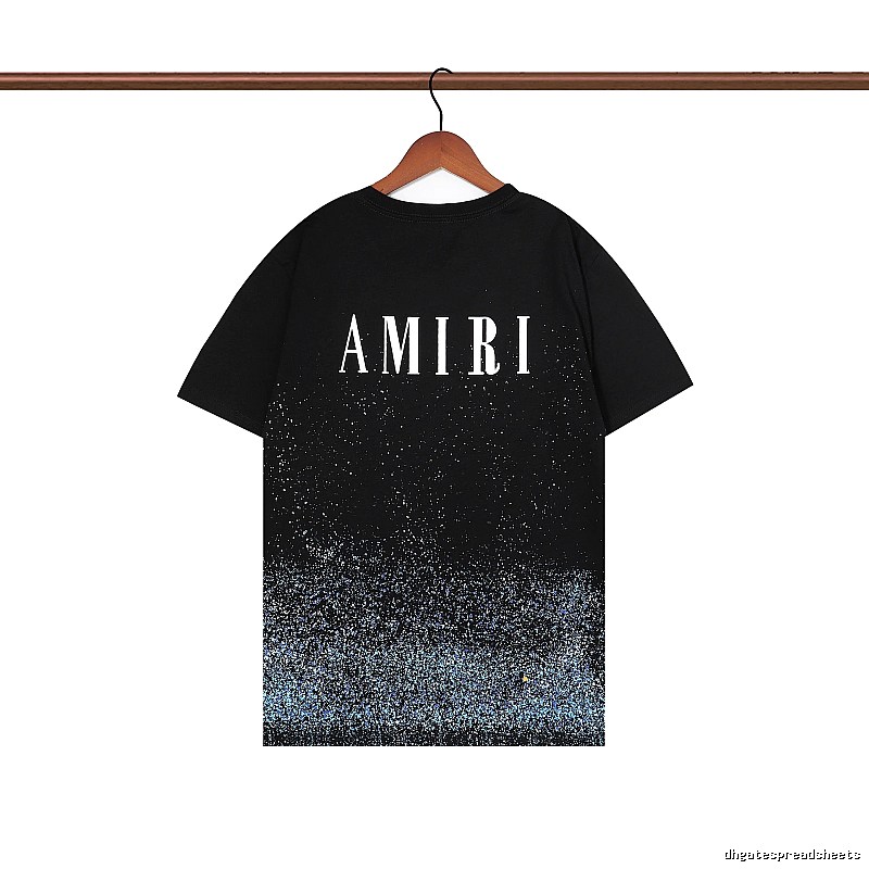 Amiri Premium Style Graphic T-shirt White Blue Amiri for Resort Outfits