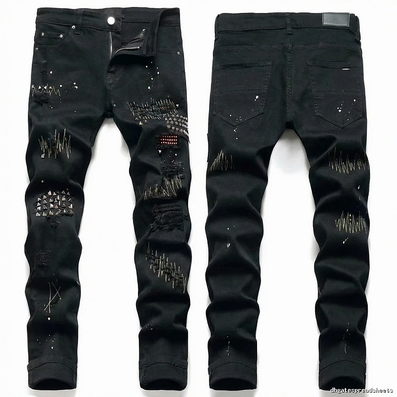 AMIRI Ripped Trendy Black Pants