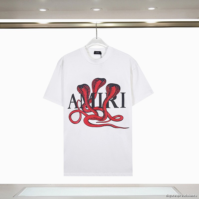 Amiri Travel Graphic T-shirt White Blue Amiri with Modern Look
