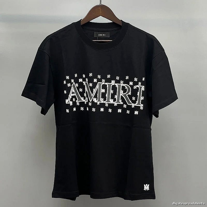 Amiri White Black Records Graphic T-Shirt Summer Styling