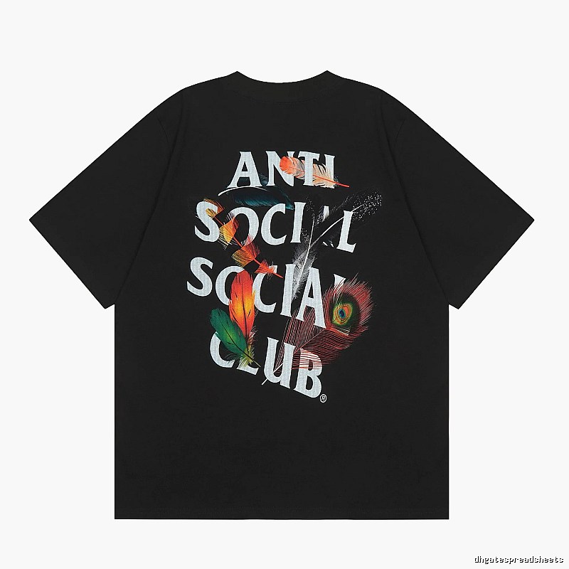 Anti Social Social Club Resort Logo T-shirt Black Orange Anti for Travel Looks