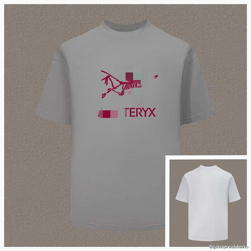 Arc'teryx Skull Print Trendy Cool Light Grey Short Sleeve T-Shirt