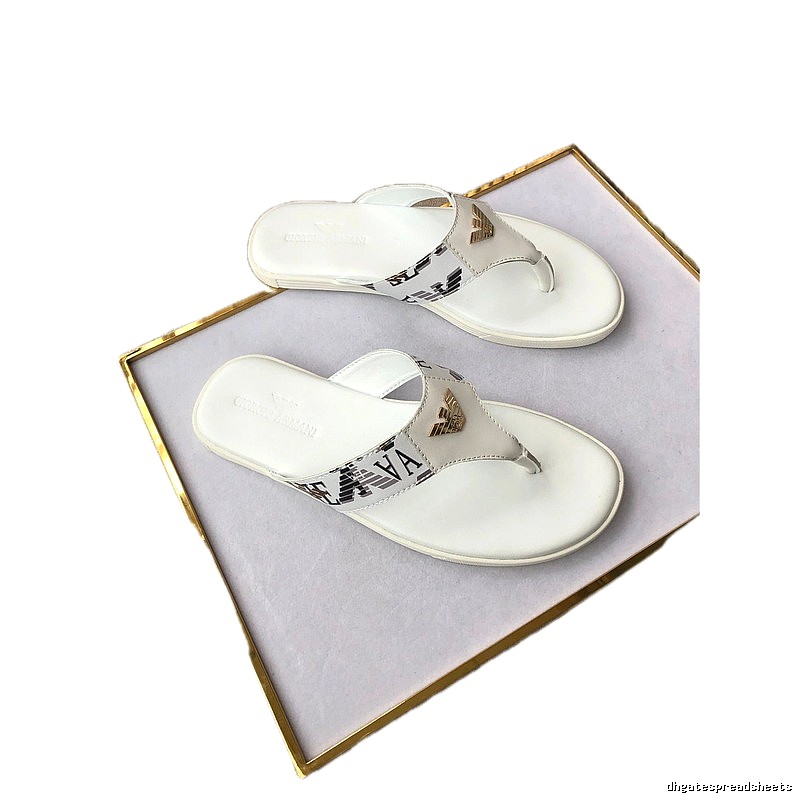 Armani Eagle Logo Casual Style White Flip-flops