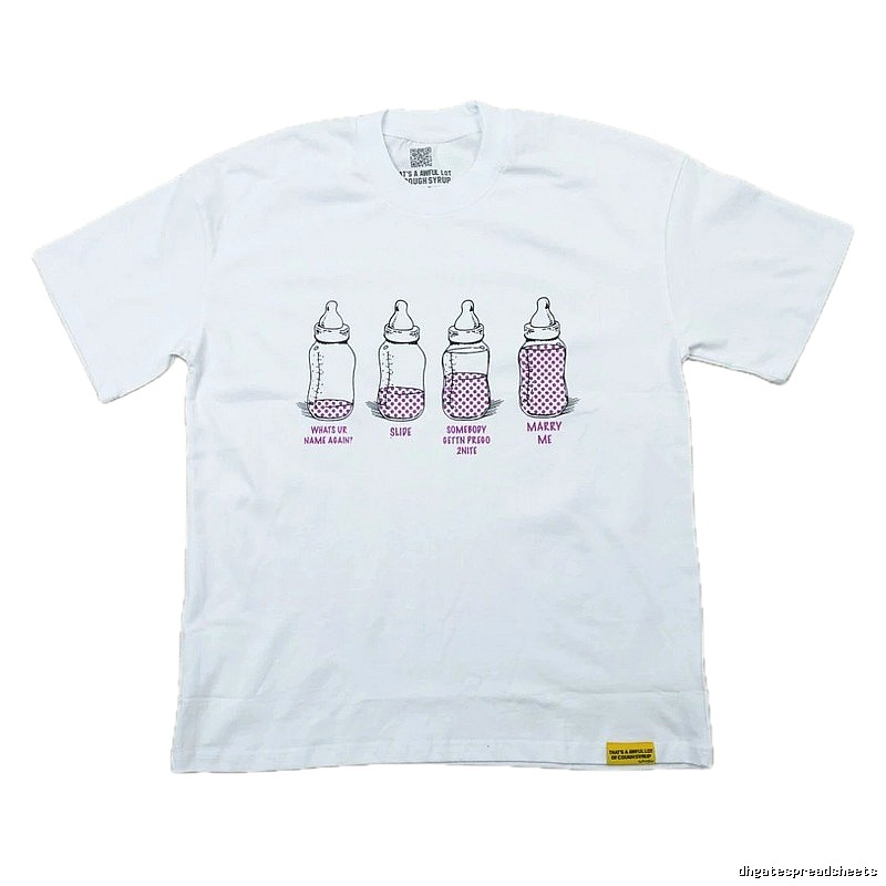 AwfulLot Bottle Print Street Style White T-Shirt