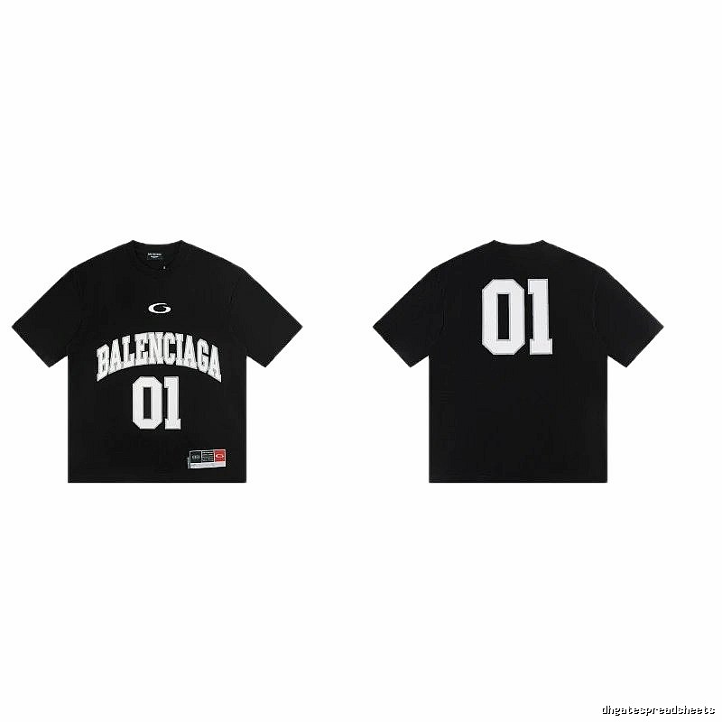 Balenciaga 01 Printed Street Style Black T-shirt