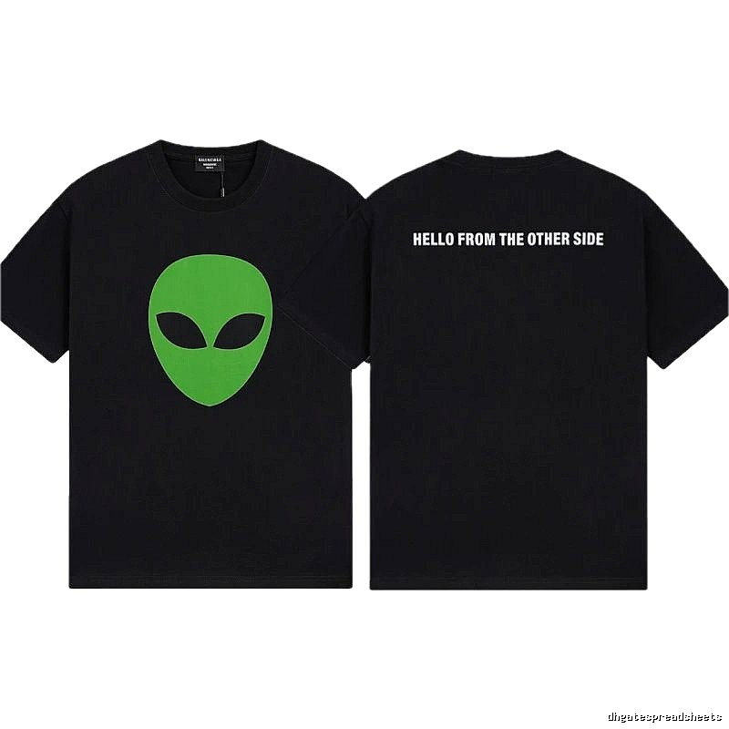Balenciaga Alien Print Trendy Cool Black T-shirt