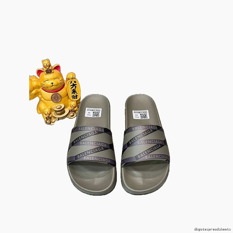 Balenciaga All-over Print Trendy Cool Grey Slide Slipper