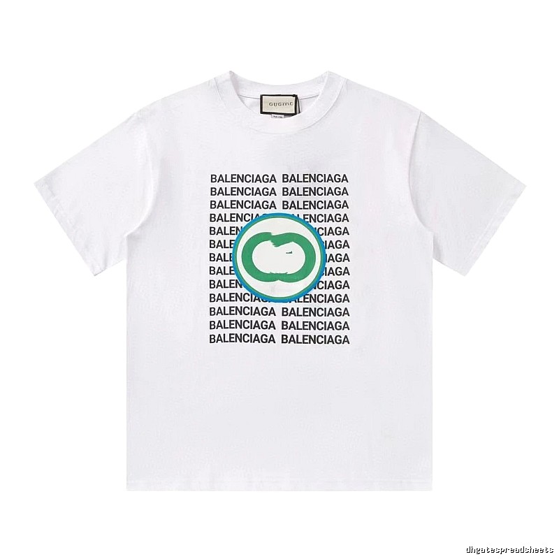 Balenciaga All-over Print Trendy Style White T-Shirt