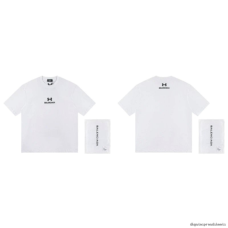 Balenciaga Co-branded Trendy Printed White T-Shirt