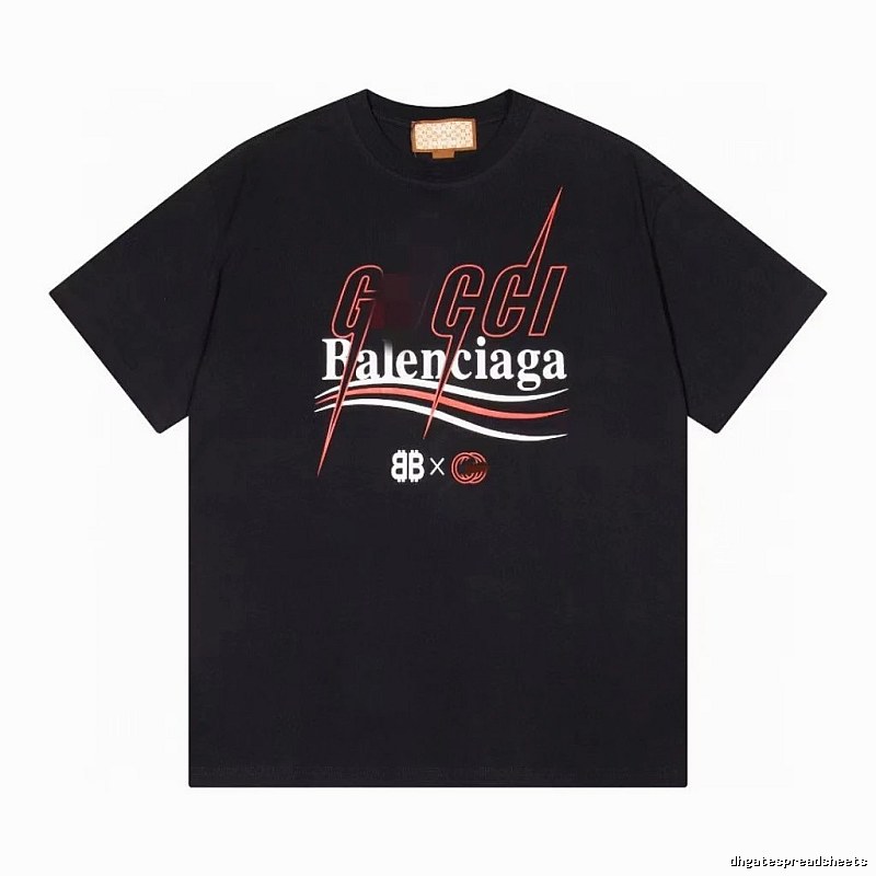 Balenciaga Co-branded Trendy Style Black Short-sleeve T-shirt