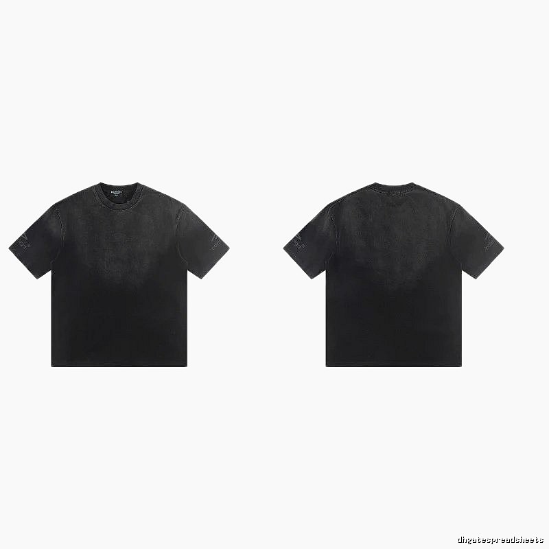 Balenciaga Distressed Street Style Black Short-Sleeve T-Shirt